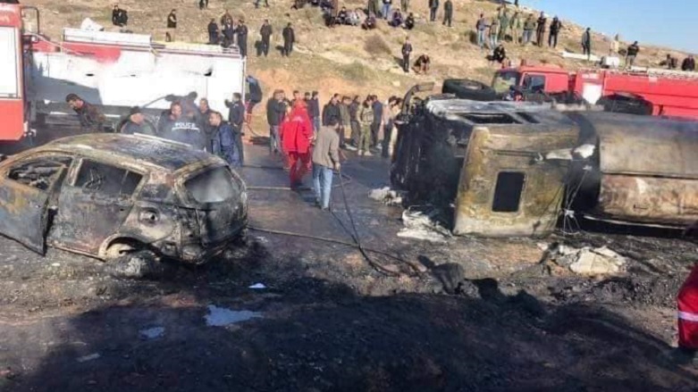 دوو شۆفێر بەهۆی رووداوێکی هاتووچۆوە سووتان