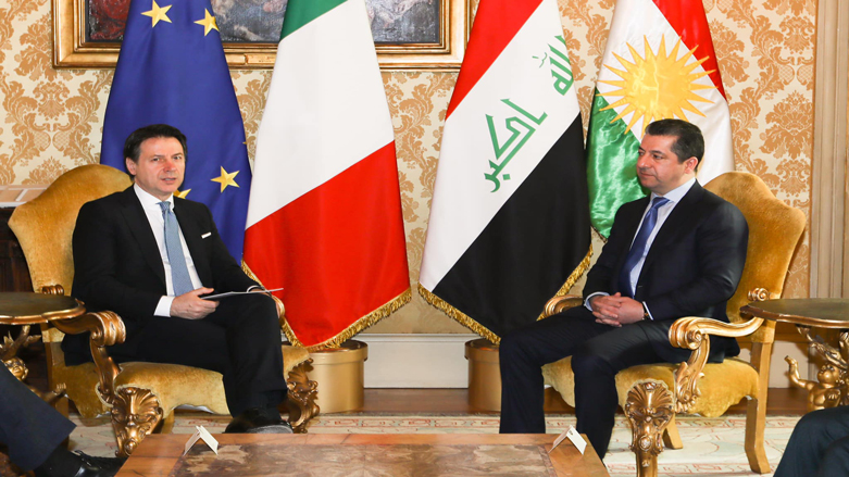 دیدار نخست‌وزیران اقلیم کردستان و ایتالیا