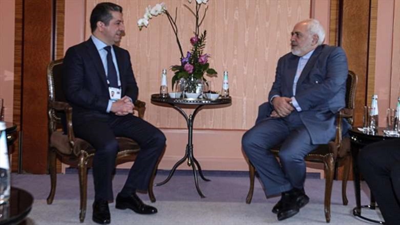 Kurdistan Region Prime Minister Masrour Barzani meets with the Foreign Minister of Iran, Mohammad Javad Zarif, Munich, Germany, Feb. 16, 2020. (Photo: KRG)