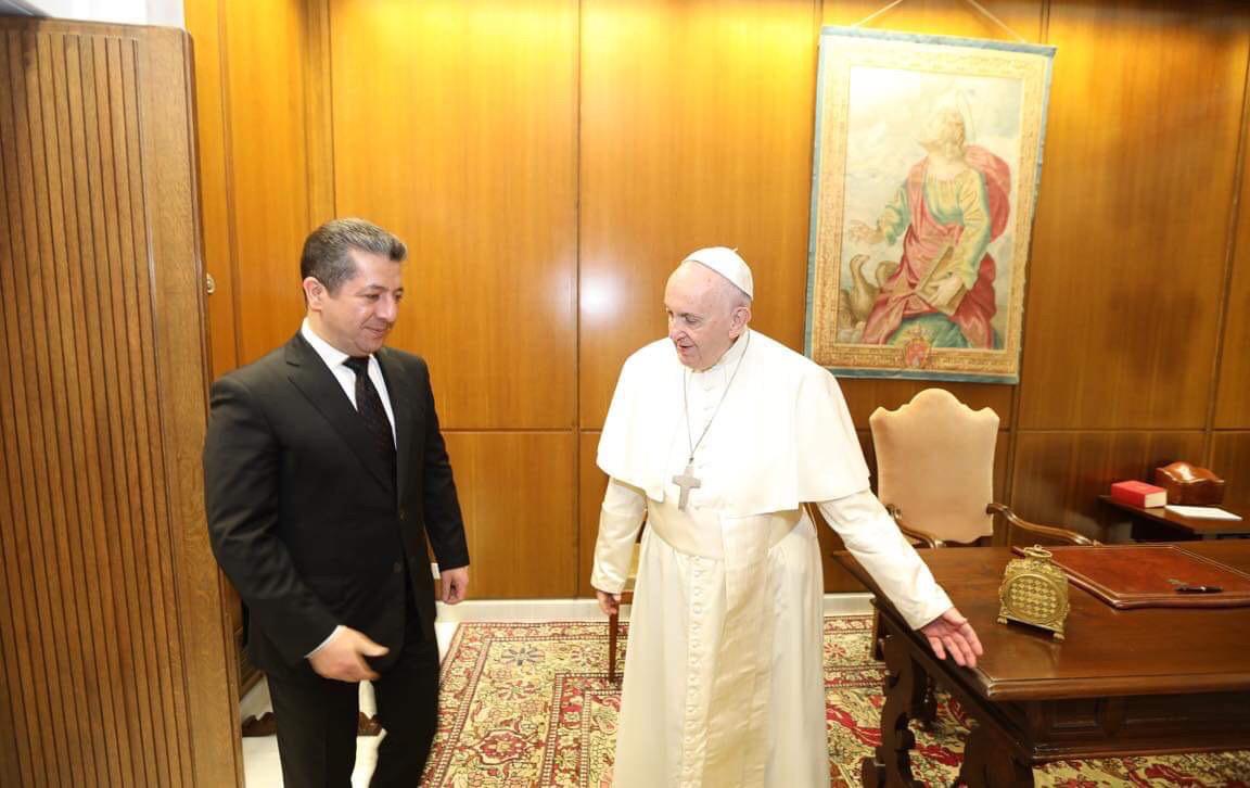 بالصور | مسرور بارزاني يجتمع مع بابا الفاتيكان
