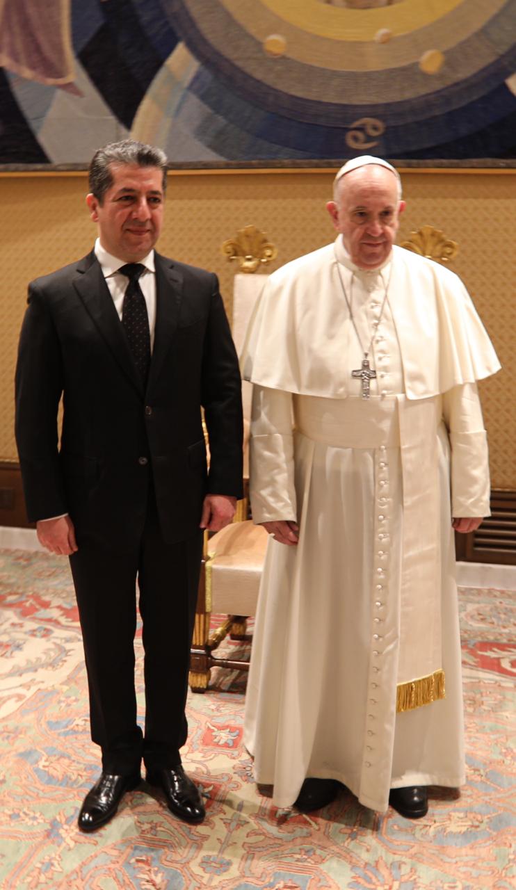 بالصور | مسرور بارزاني يجتمع مع بابا الفاتيكان