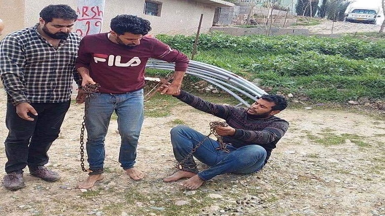 The three abducted truck drivers at the moment they were rescued. (Photo: Garmiyan Asayish)