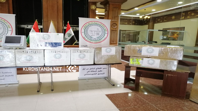 ژووری بازرگانی 7 ئامێری هەناسەی دەستکرد پێشکەش بە تەندروستی هەولێر کرد