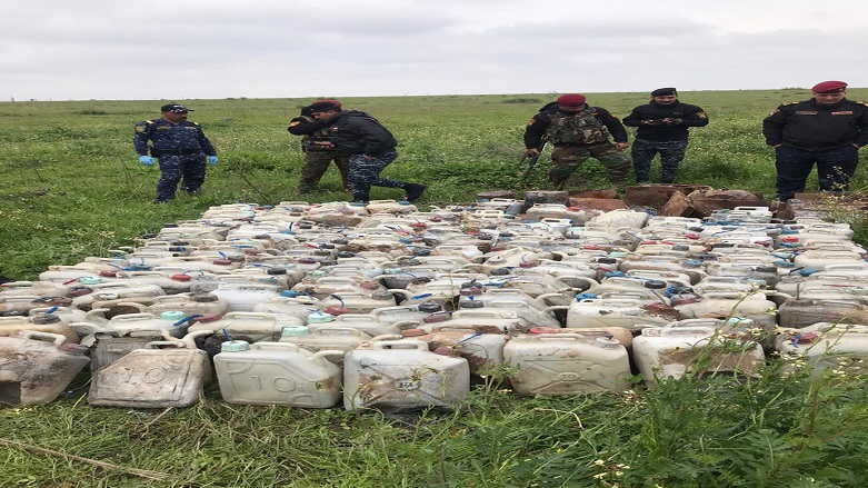 Rocket-propelled grenades and explosive devices seized by Iraq’s Federal Police in Kirkuk, March 22, 2020. (Photo: Iraqi Security Cell)