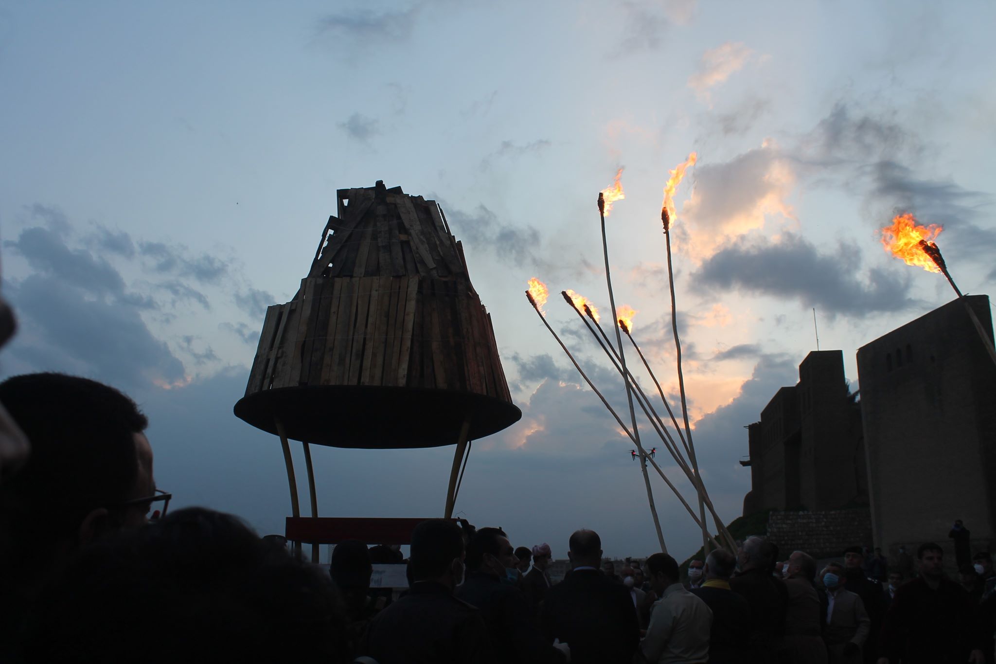 PHOTOS: Erbil marks Newroz with single bonfire and no public crowds