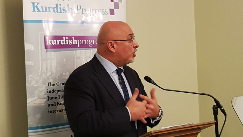 Under-Secretary Nadhim Zahawi (center) hosts the sixth annual Newroz reception in London, March 11, 2020. (Photo: Kurdistan 24/Wladimir van Wilgenburg)