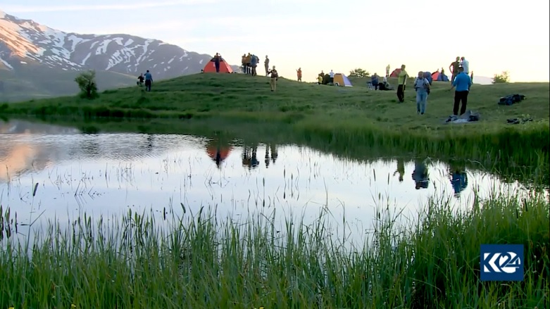 Felaw Pond in Kurdistan Region's Erbil province. (Photo: Kurdistan 24)