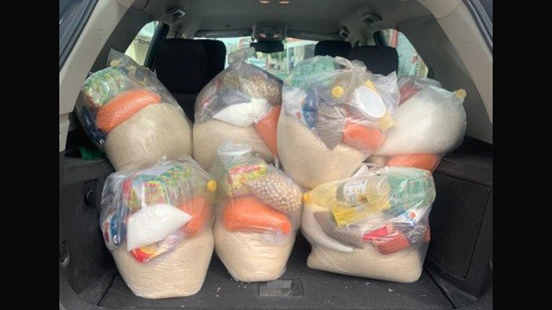 Food parcels distributed to needy Erbil residents by Azeem Mohammed. (Photo: Azeem Mohammed)