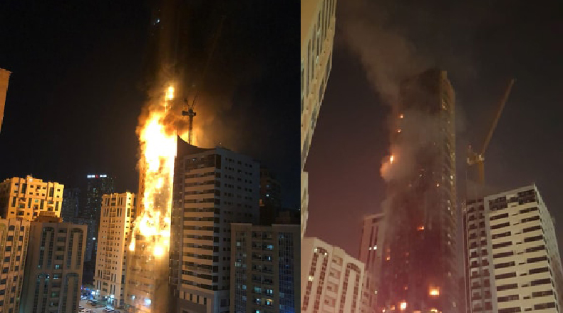 تاوەرێكی 50 نهۆمی لە شاری شاریقە گڕی گرت 