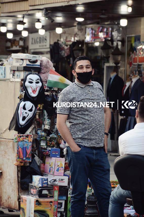 A street vendor near the historic Erbil citadel on April 27, 2020. (Photo: Kurdistan 24)