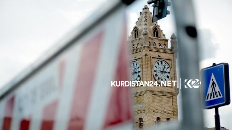  The Erbil clock tower by the small park across the historic citadel in the center of the city on April 27, 2020. (Photo: Kurdistan 24)
