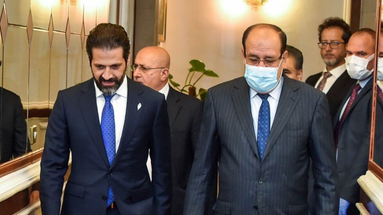 Kurdistan Region Deputy Prime Minister Qubad Talabani (left) enters a meeting with former Iraqi Prime Minister Nouri al-Maliki on April 30, 2020. (Photo: KRG)