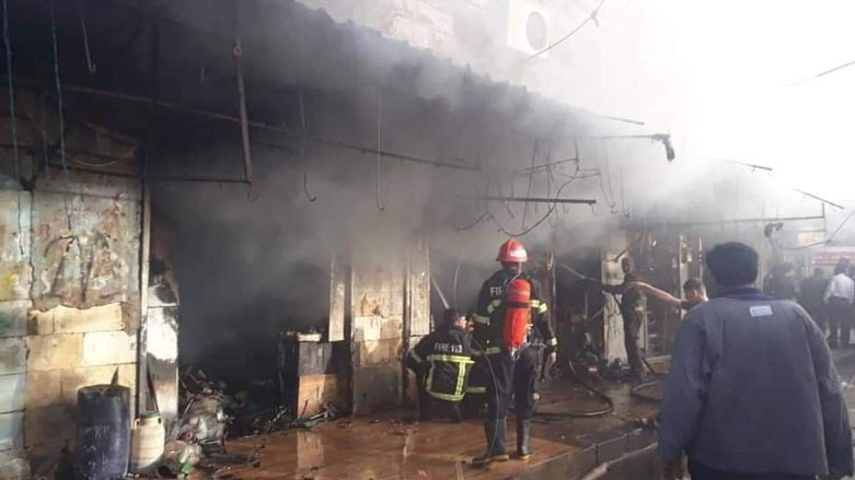 Li Hesekê agir bi dukanên bazarekê ket 