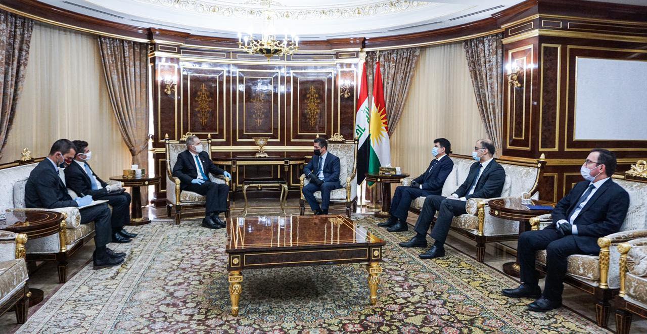 جانب من الاجتماع بين مسرور بارزاني والسفير الأمريكي - صورة: KRG