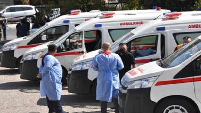 Six ambulances were delivered to the KRG Health Ministry to be used in refugees' health facilities. (Photo: UNAMI/Twitter)