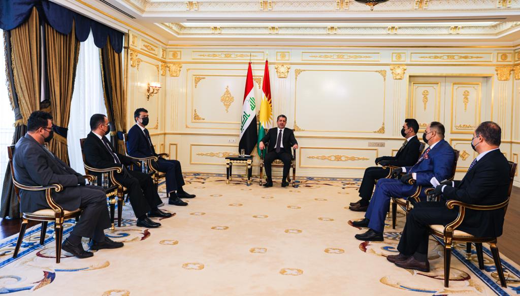 Kurdistan Region Prime Minister Masrour Barzani gives an interview to multiple major Iraqi and international Arabic language media organizations, Aug. 26, 2020. (Photo: Kurdistan 24)