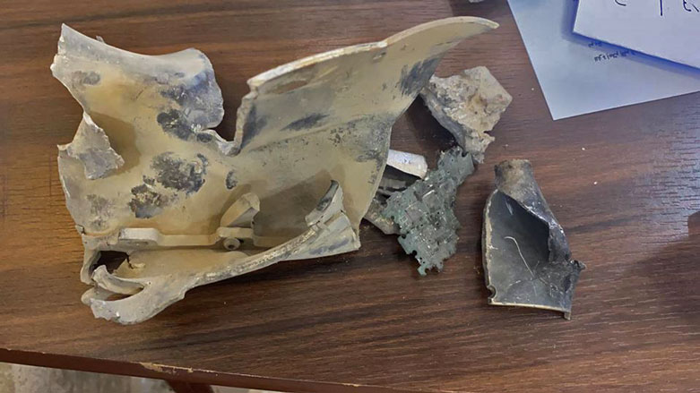 Fragments collected from an alleged Turkish drone strike in the northern Syrian city of Qamishlo. (Photo: Internal Security Forces)