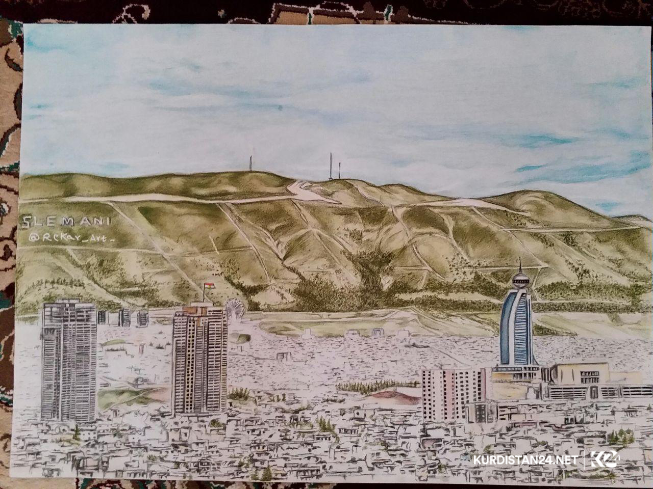 گەنجێكی خاوەن پێداویستی تایبەت چەندین تابلۆی سەرنج راكێش دروست دەكات