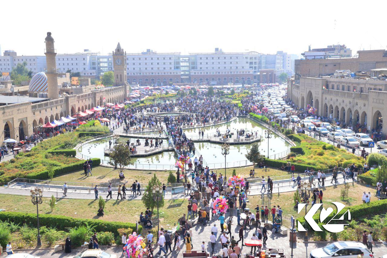 وێنە و ڤیدیۆ..  یادکردنەوەی لەدایکبوونی پێغەمبەری ئیسلام لە ئاسمان و زەوییەوە لە هەولێر
