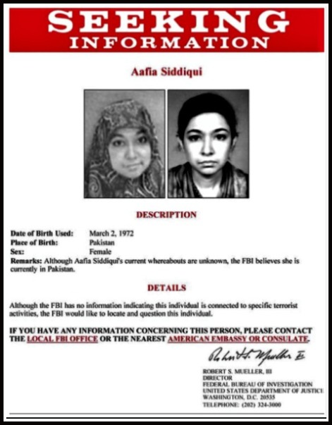 An FBI poster of Aafia Siddiqui. (Photo: FBI)