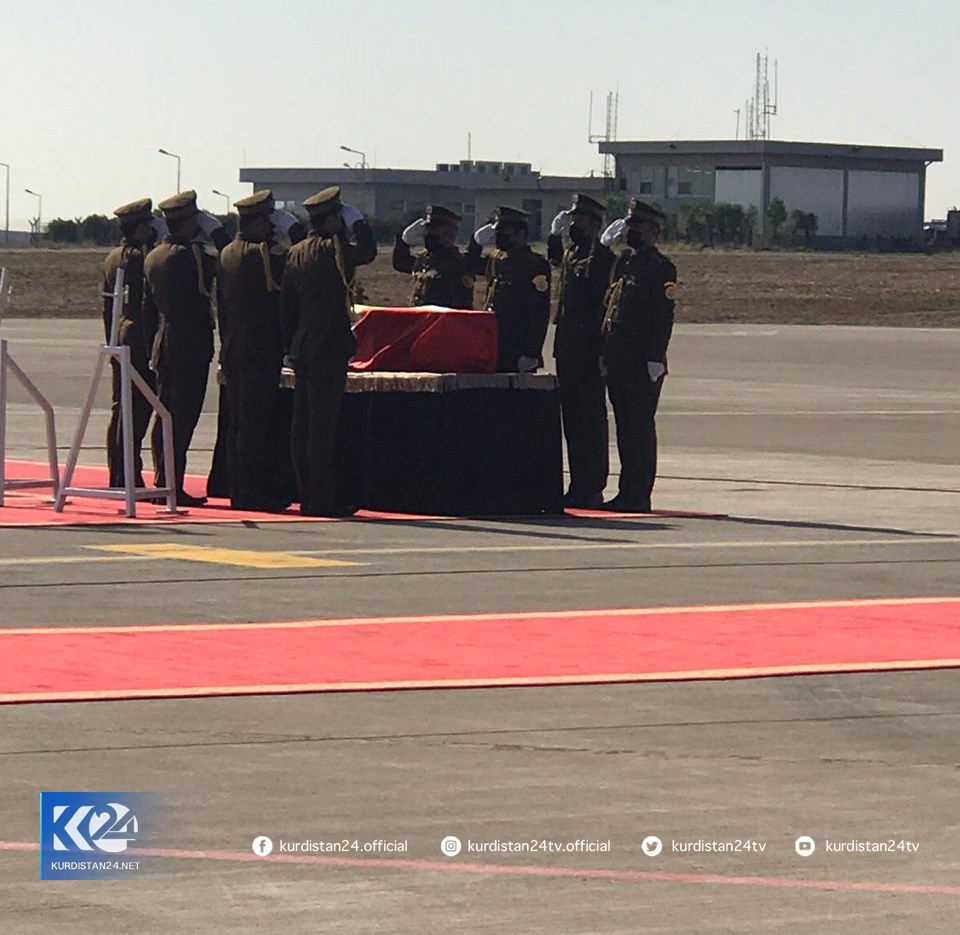 پیام مسرور بارزانی در مراسم استقبال از پیکر استاندار اربیل