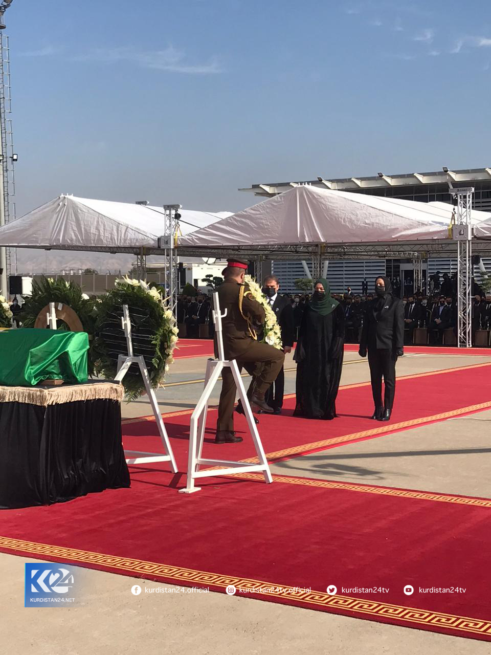 پیام مسرور بارزانی در مراسم استقبال از پیکر استاندار اربیل