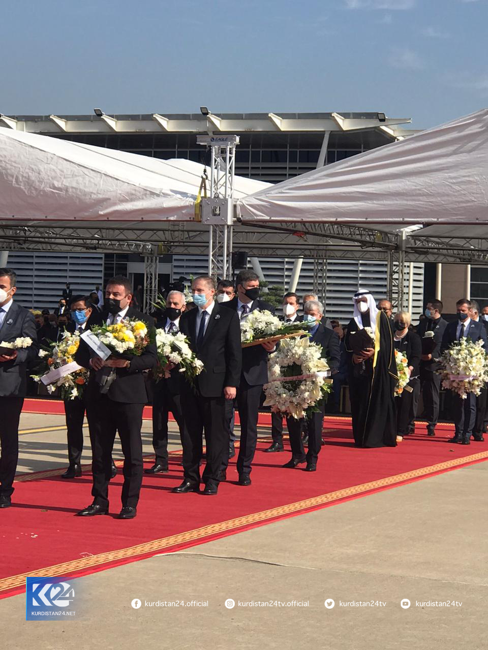 پیام مسرور بارزانی در مراسم استقبال از پیکر استاندار اربیل