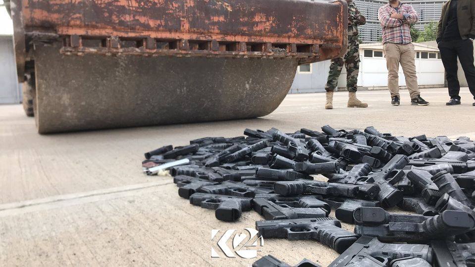 Photos: Thousands of illegal guns destroyed in Erbil