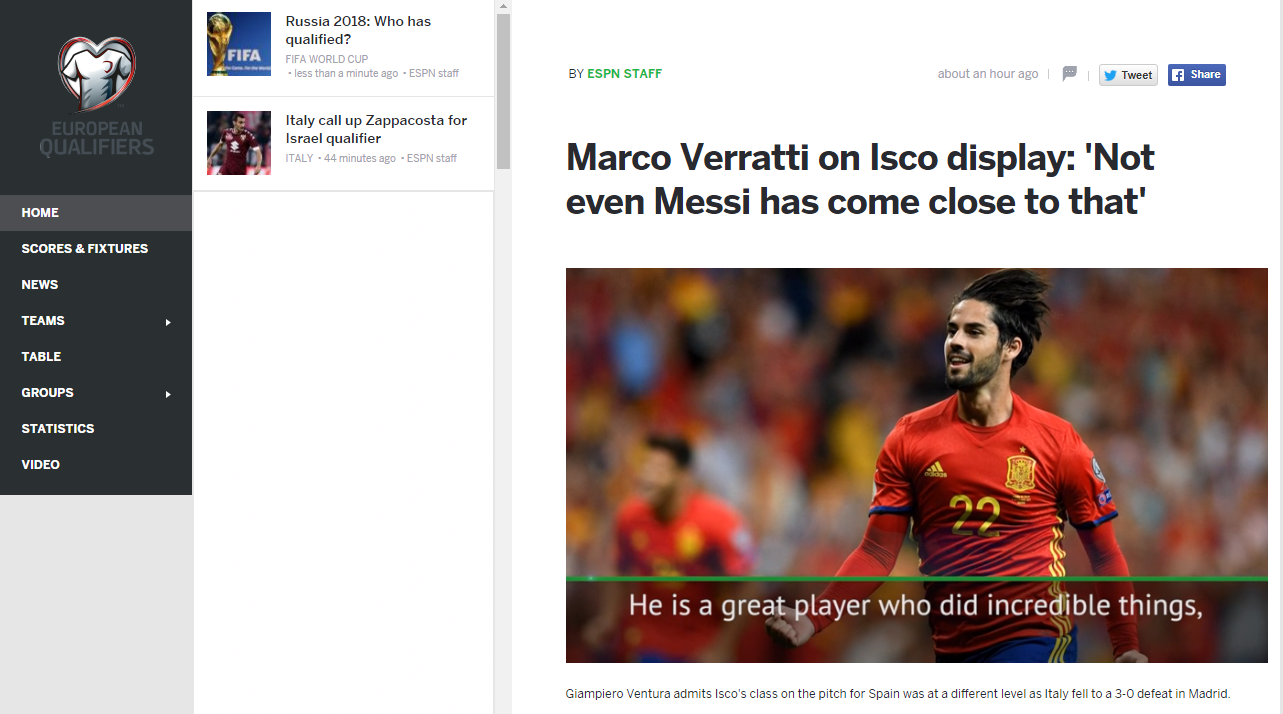 لێدوانەکەی ڤێراتی لە کەناڵی ESPNی جیهانی