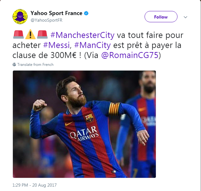 تویتی بەشی فڕەنسی ماڵپەڕی یاهوو