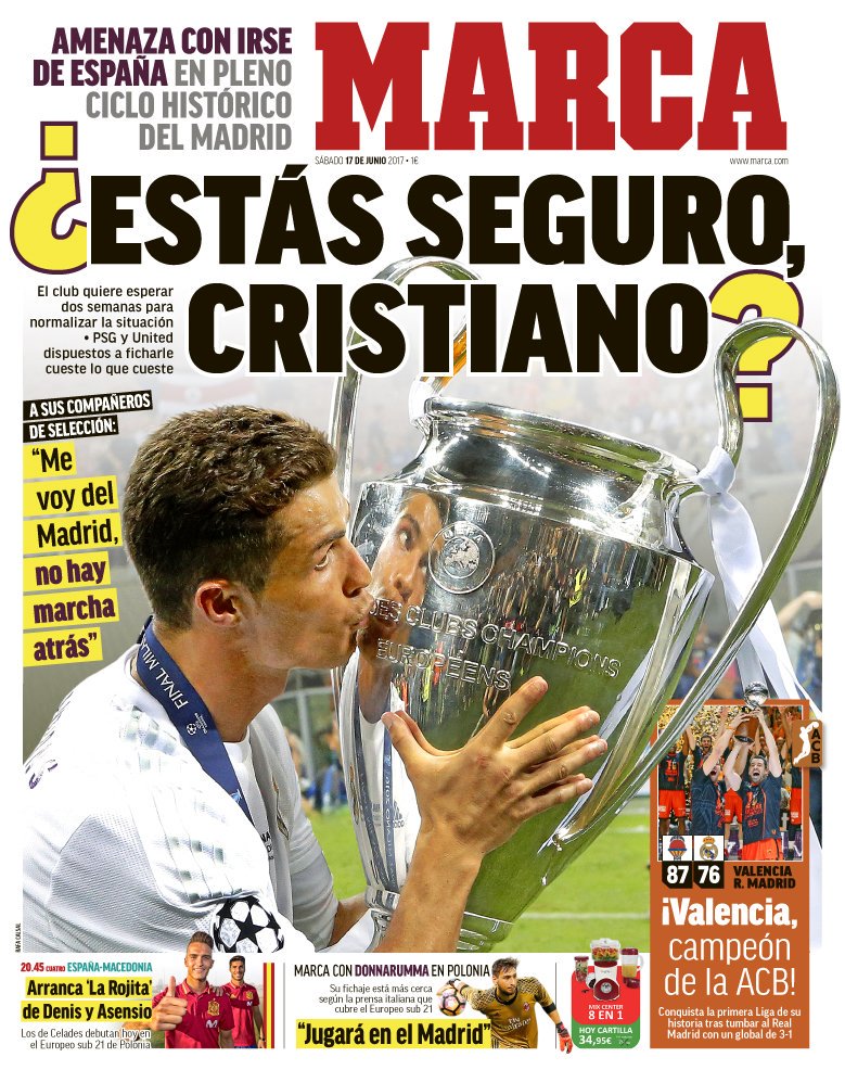 رووپەڕی ئەمڕۆی رۆژنامەی مارکای ئیسپانی