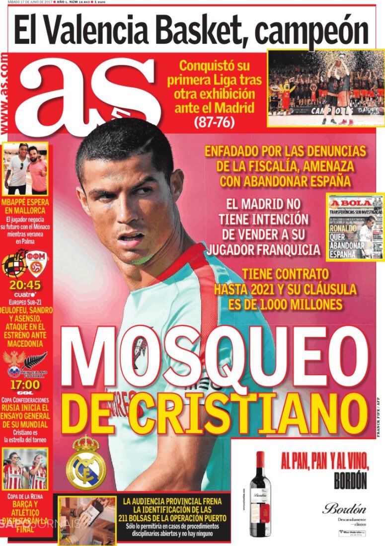 رووپەڕی ئەمڕۆی رۆژنامەی ئاسی ئیسپانی