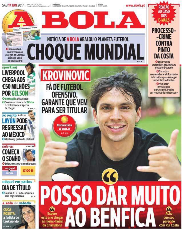 رووپەڕی ئەمڕۆی رۆژنامەی ئابۆلای پۆرتوگاڵی