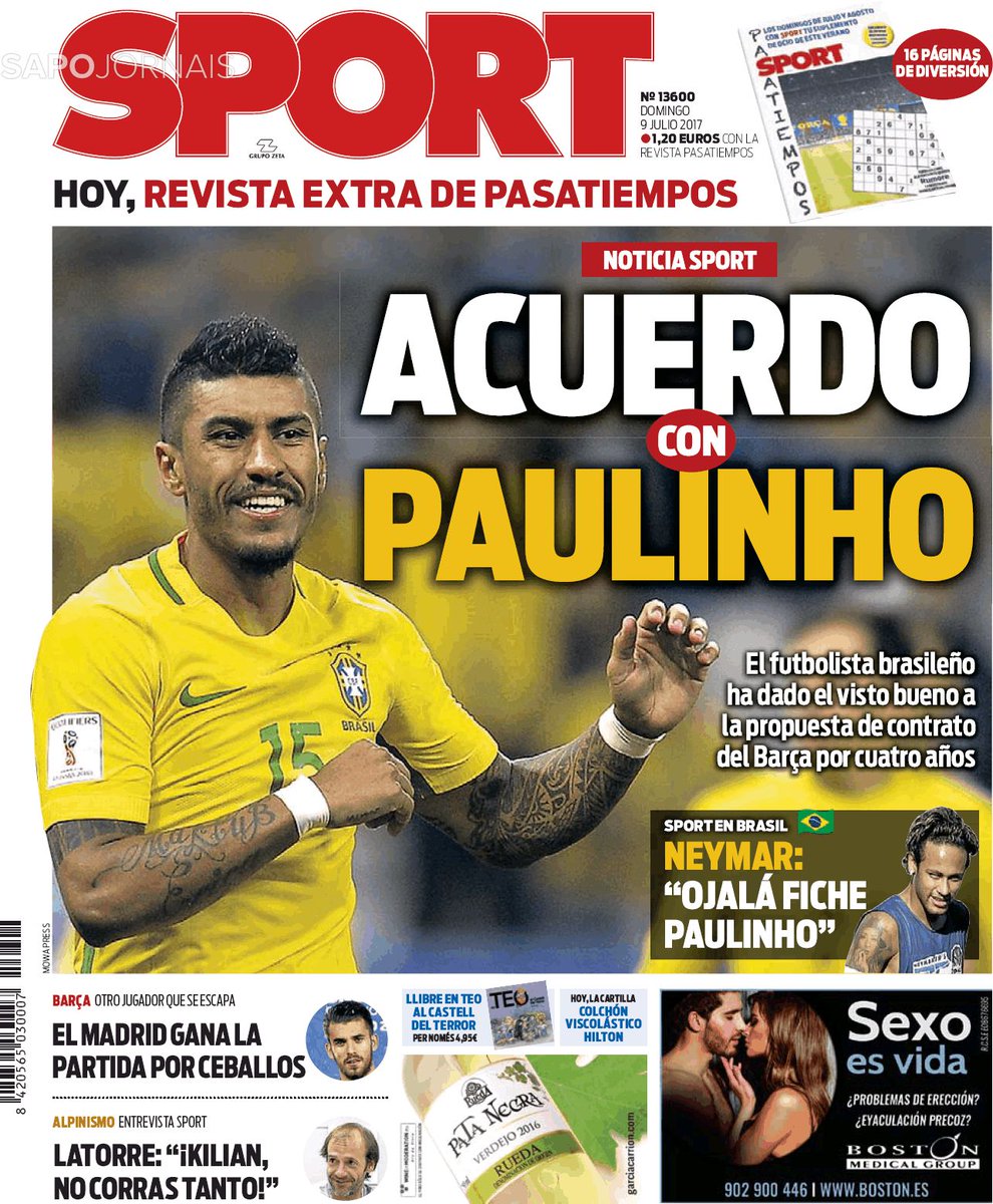 رووپەری ئەمڕۆی رۆژنامەی سپۆرتی ئیسپانی