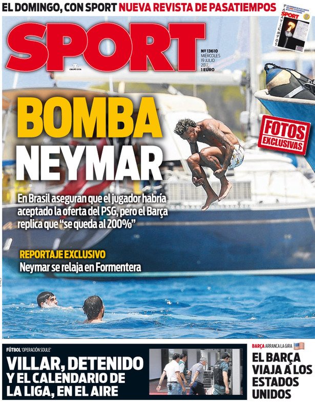 رووپەڕی ئەمڕۆی رۆژنامەی سپۆرتی کەتەلۆنی