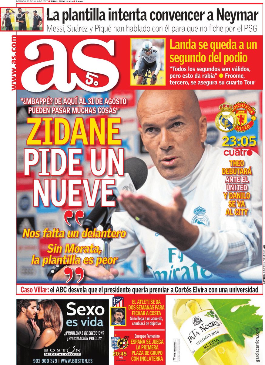 رووپەڕی ئەمڕۆی رۆژنامەی ئاسی ئیسپانی