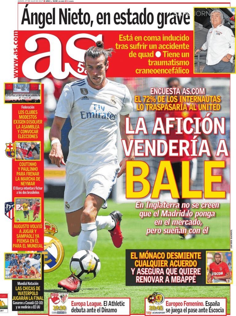 رووپەڕی ئەمڕۆی رۆژنامەی ئاسی ئیسپانی