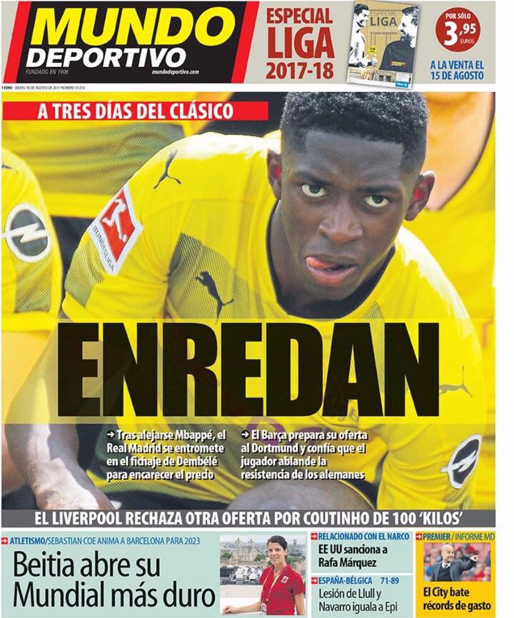 رووپەری ئەمڕۆی رۆژنامەی مۆندۆ دیپۆرتیڤۆ