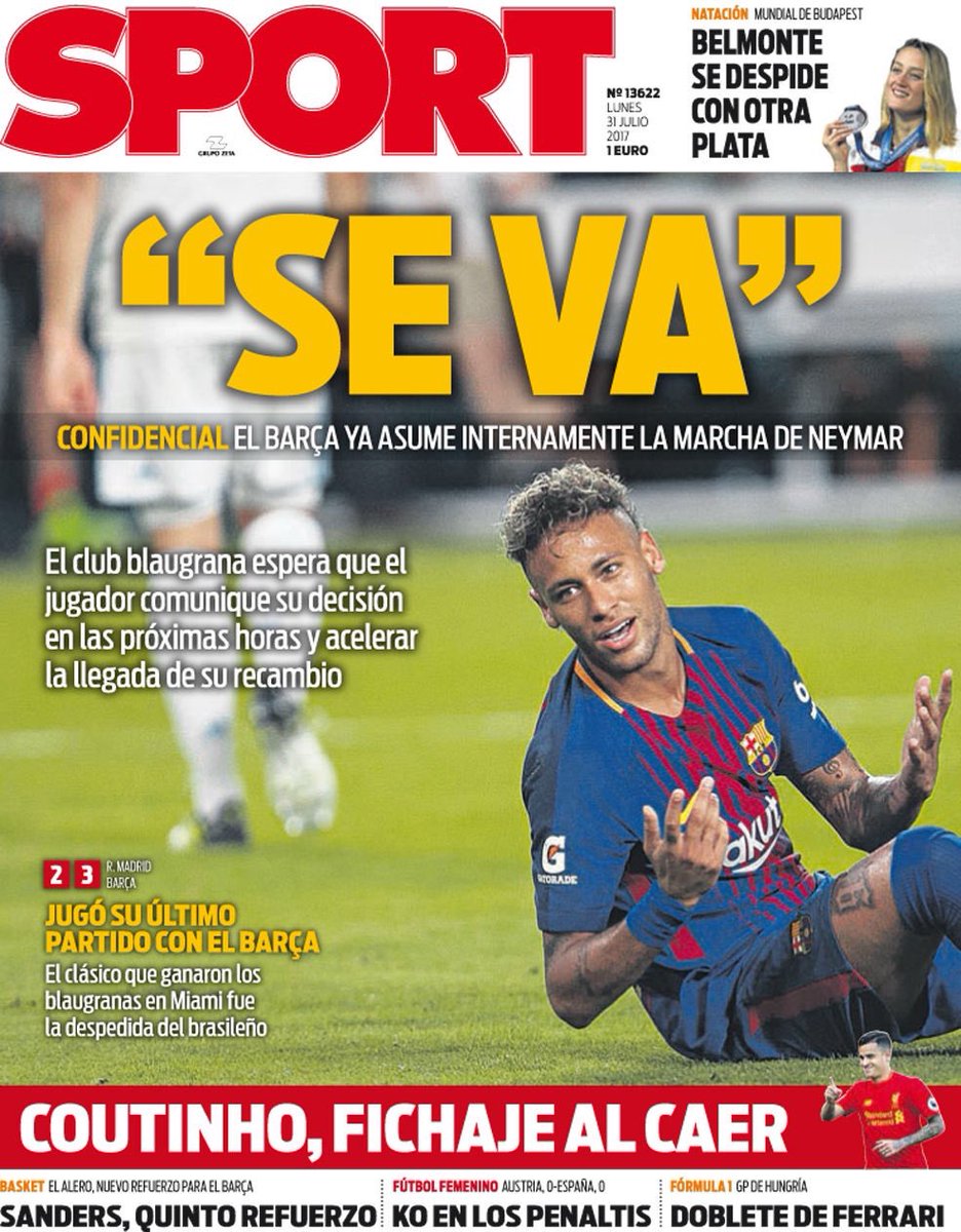 رووپەڕی ئەمڕۆی رۆژنامەی سپۆرتی ئیسپانی