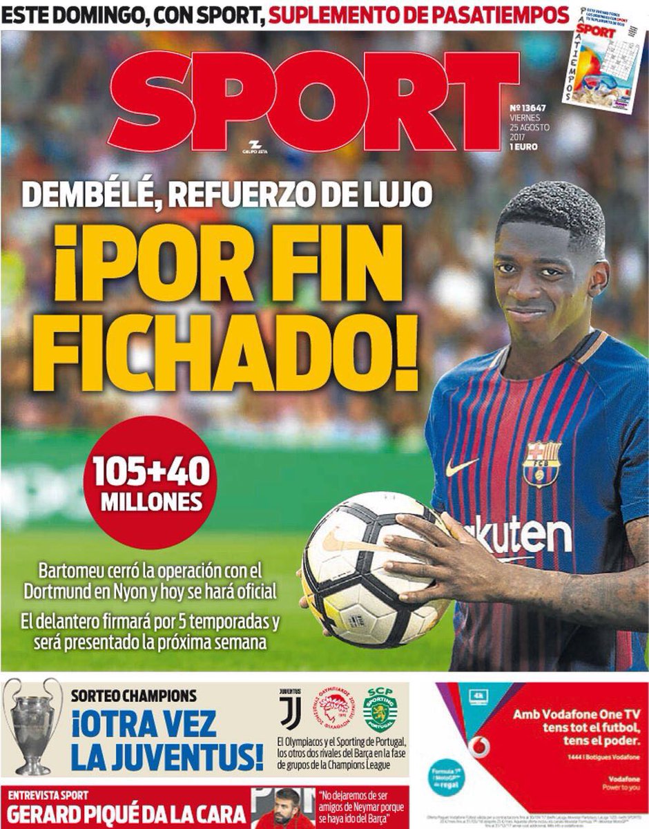 رووپەڕی ئەمڕۆی رۆژنامەی سپۆرت