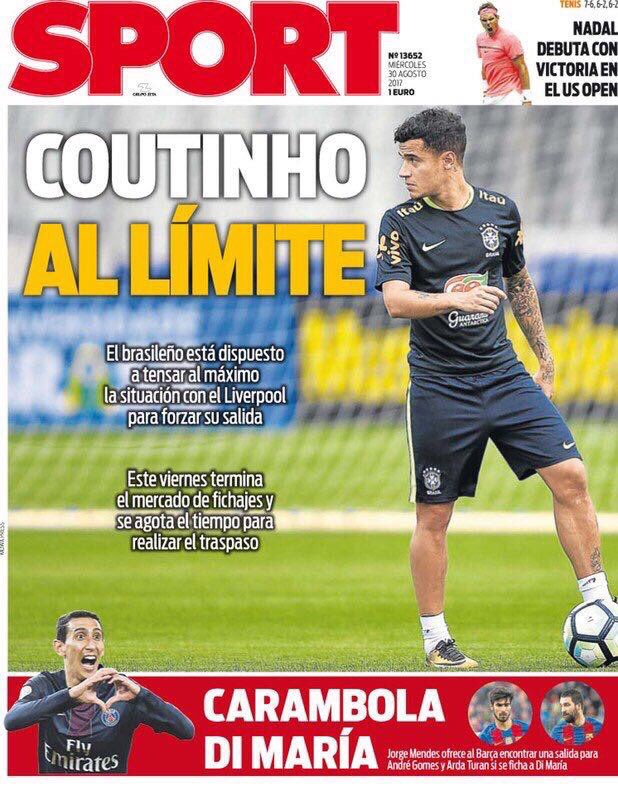 رووپەڕی ئەمڕۆی رۆژنامەی سپۆرتی کەتەلۆنی