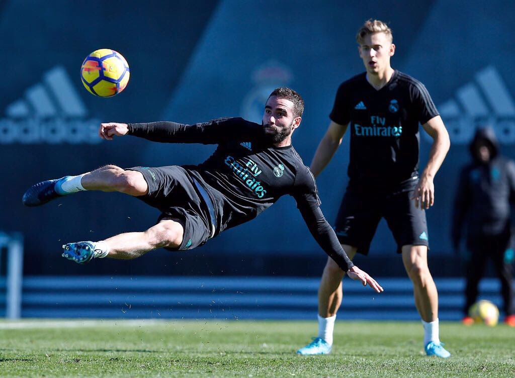 دانی کارڤاخال لە دوایین راهێنانی ریال مەدرید