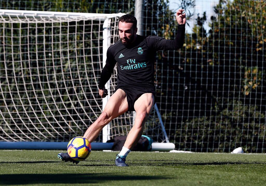 دانی کارڤاخال لە دوایین راهێنانی ریال مەدرید