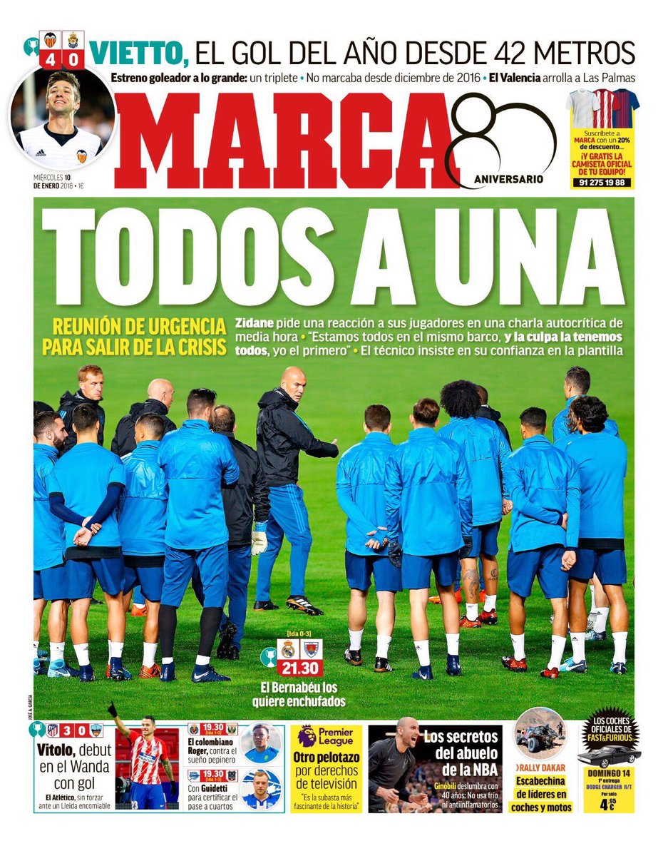 رووپەڕی ئەمڕۆی رۆژنامەی مارکای ئیسپانی