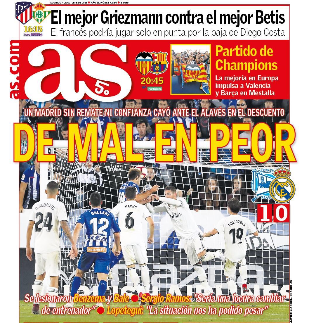 رووپەری ئەمڕۆی رۆژنامەی ئاسی ئیسپانی