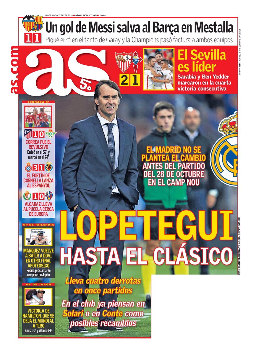 رووپەڕی ئەمڕۆی رۆژنامەی ئاسی ئیسپانی