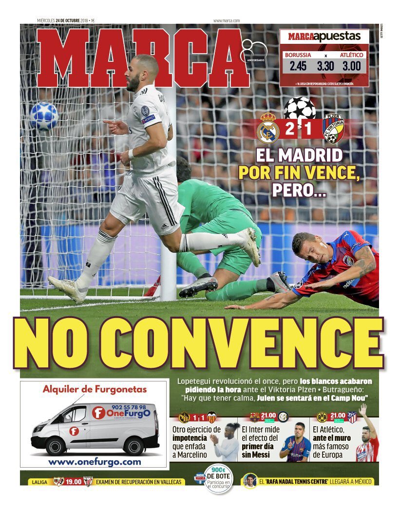 رووپەڕی ئەمڕۆی رۆژنامەی مارکای ئیسپانی