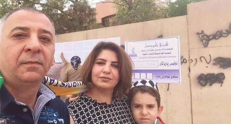 دکتۆر ئالان قادر، ئەمینداریی لێژنەی ئۆڵمپی کوردستان و خێزانەکەی دەنگیان بۆ سەربەخۆیی کوردستان دا