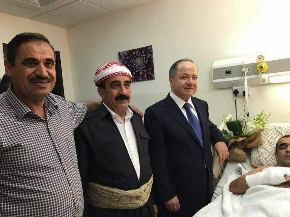 Başkan Barzani, yaralı Peşmerge yakınlarına sabır diledi
