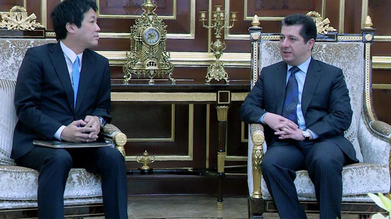 Kürdistan Güvenlik Müsteşarı Mesrur Barzani ile Japonya Dışişlerinden Sorumlu Devlet Bakanı Kentaro Sonoura